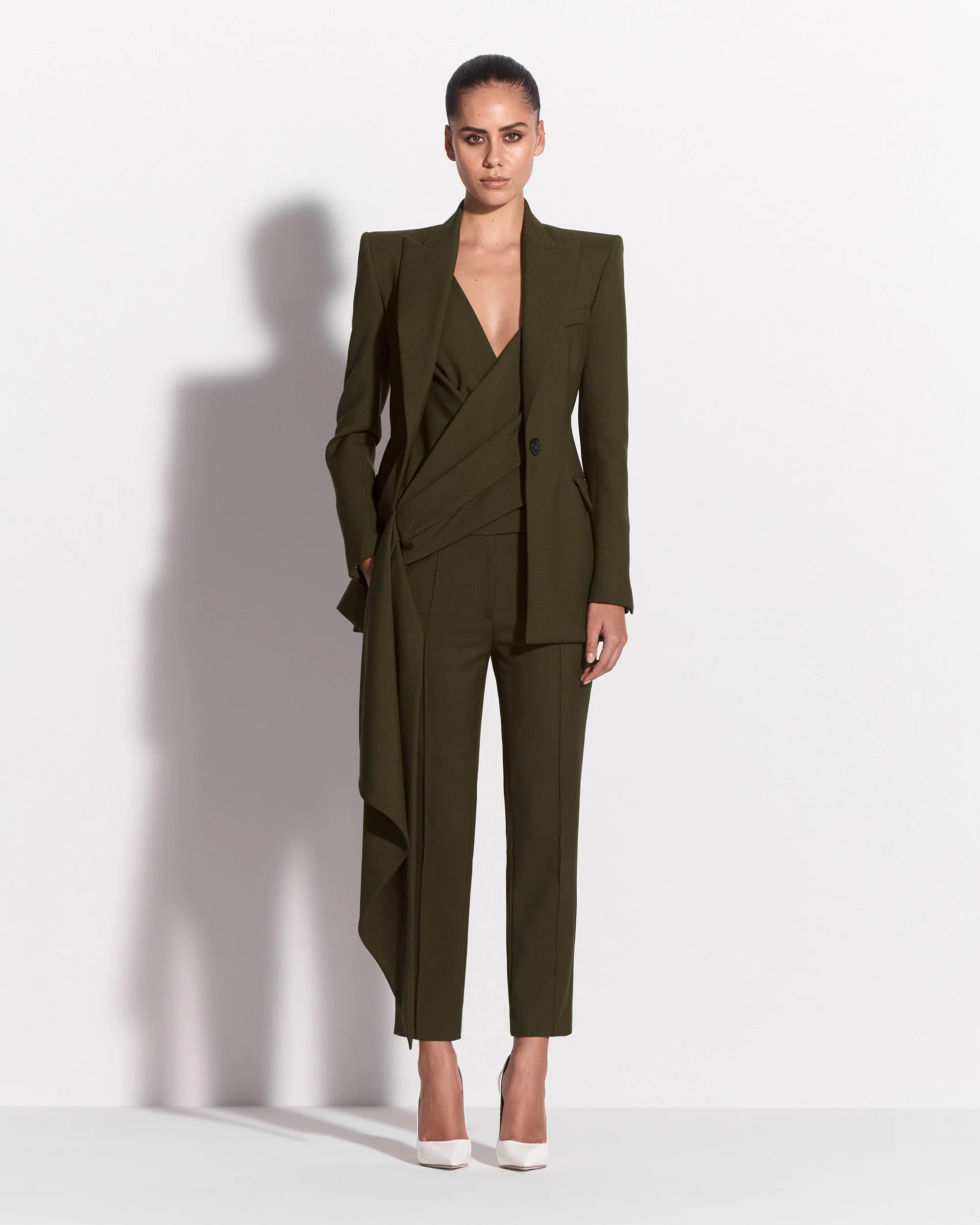 Bikini Wrap Top in Wool Suiting